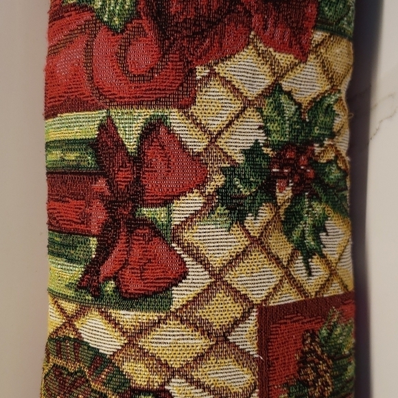 TAPESTRY rectangle decorative pillow Christmas Holiday 17"l x 7"w zipper enclosu - Picture 3 of 10